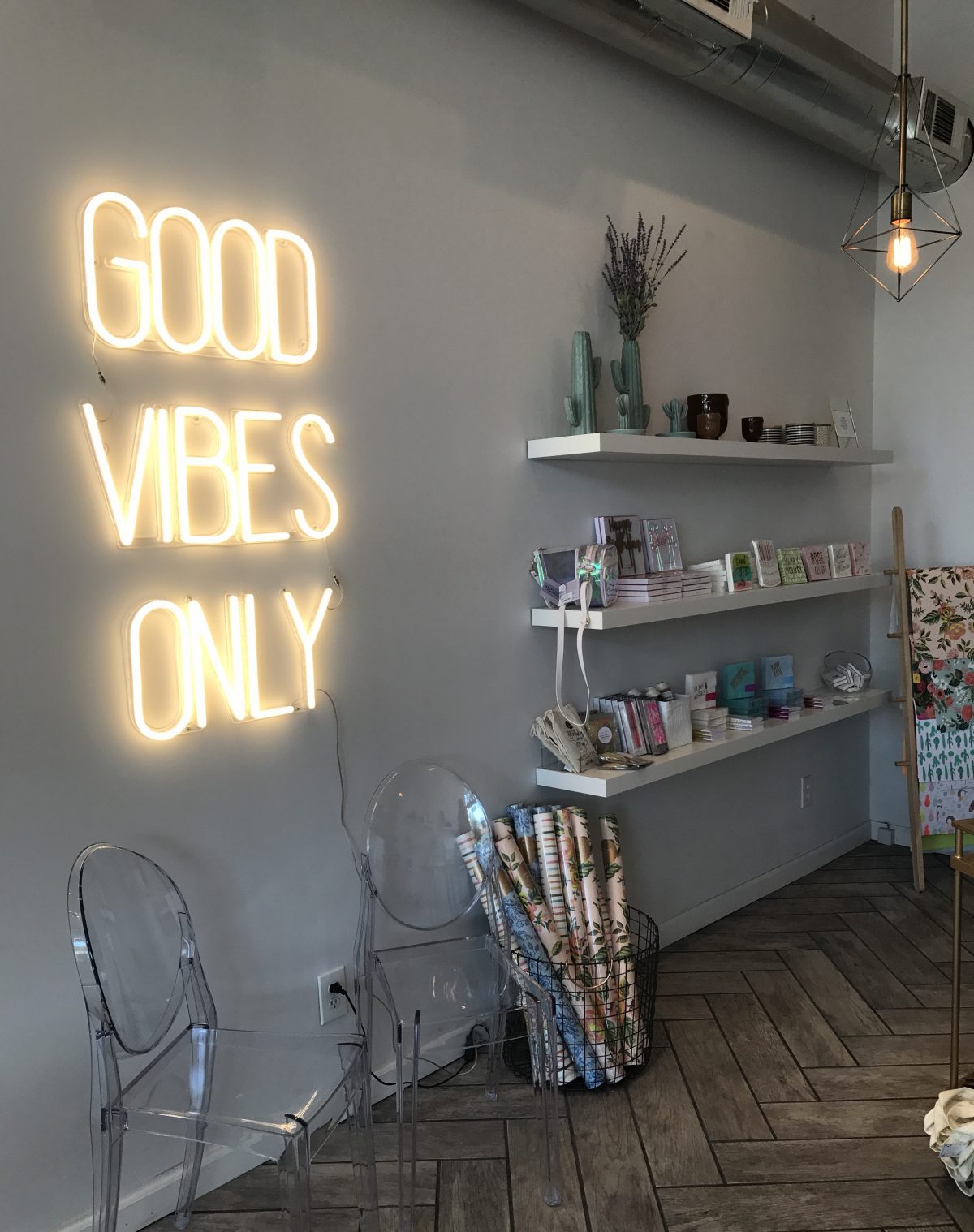 A neon sign 