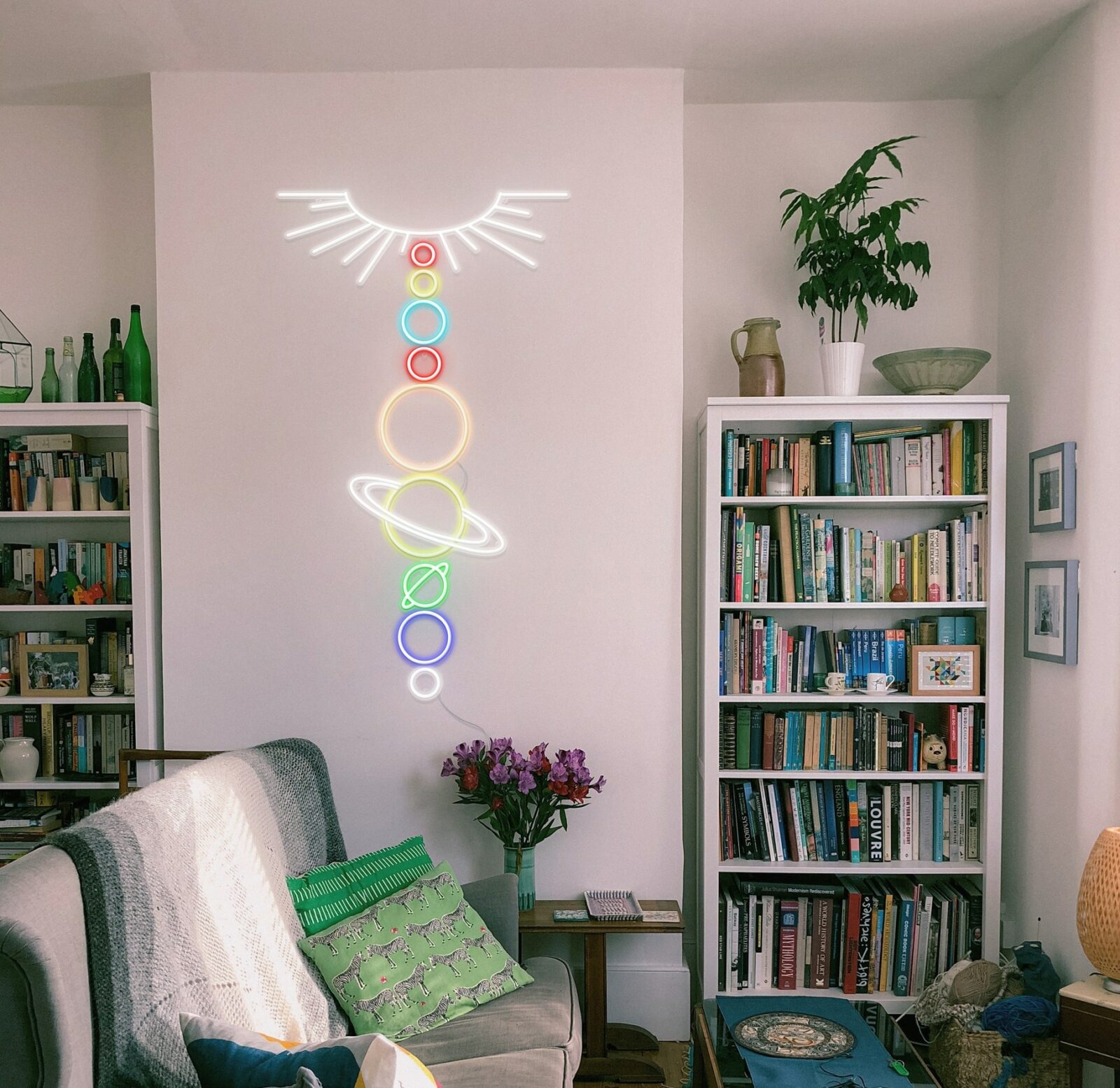 solar system neon sign