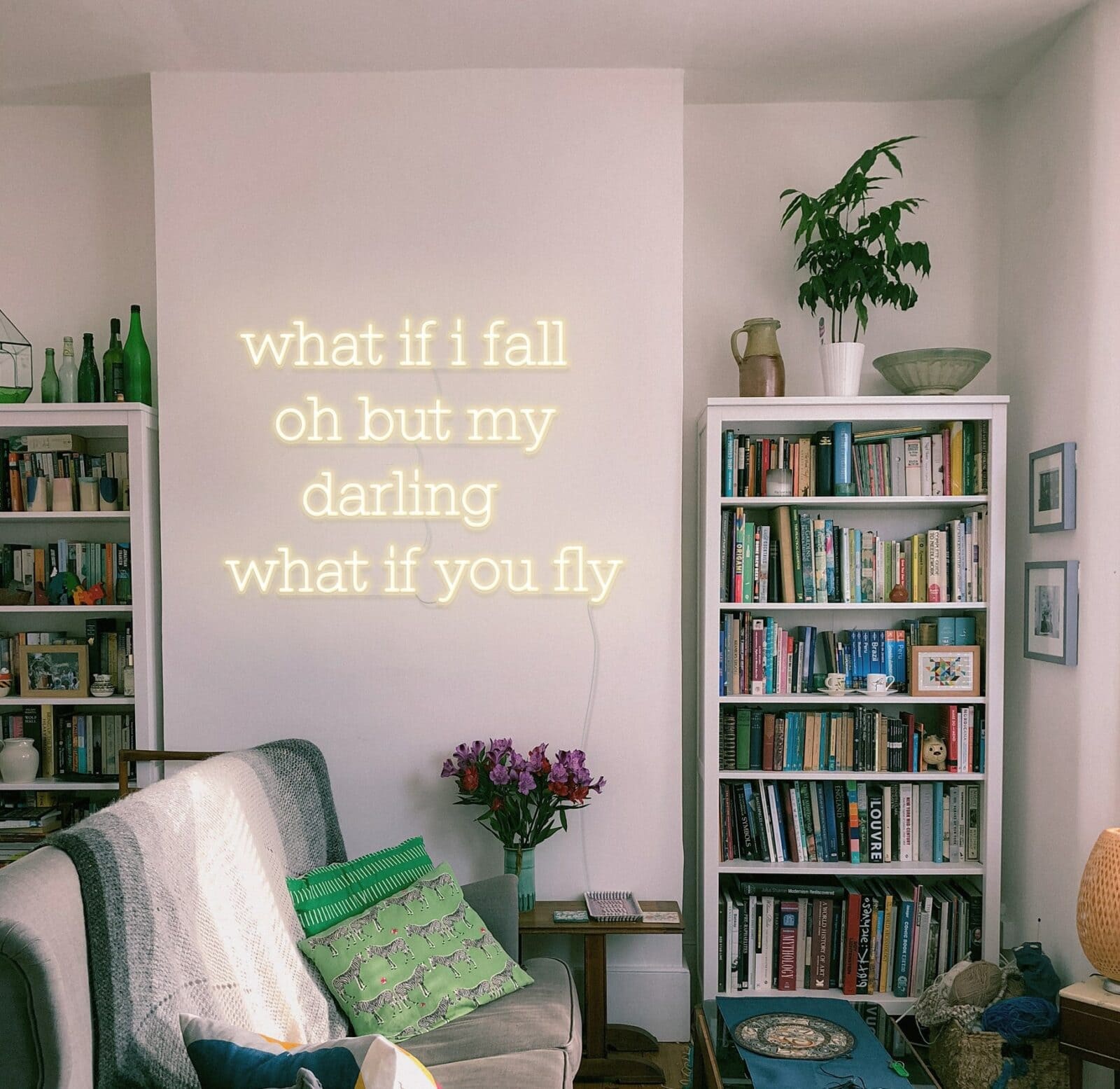 what if I fly neon sign