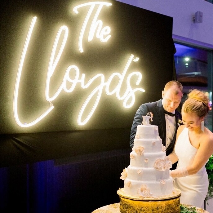 wedding last name custom neon sign