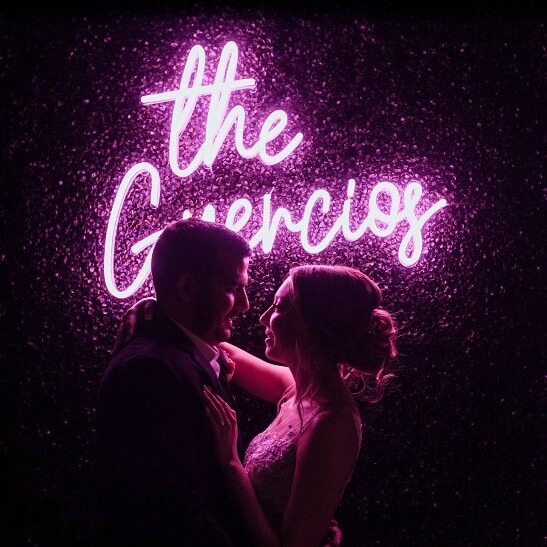 pink custom neon sign for backdrop
