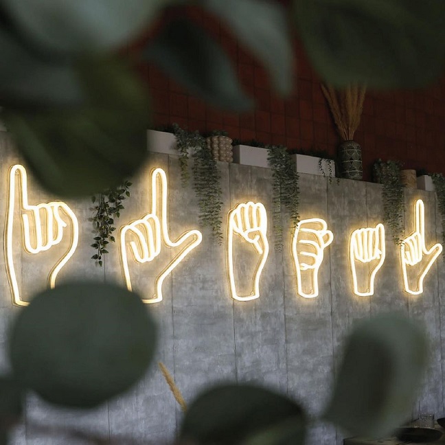 restaurant decor custom neon sign