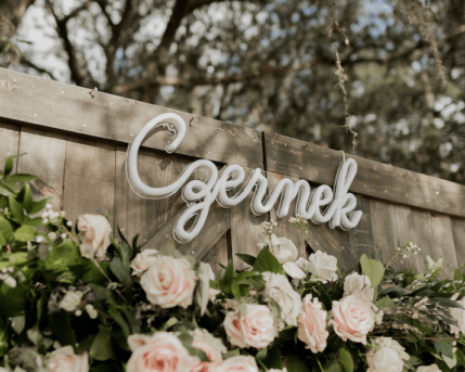 neon sign for wedding