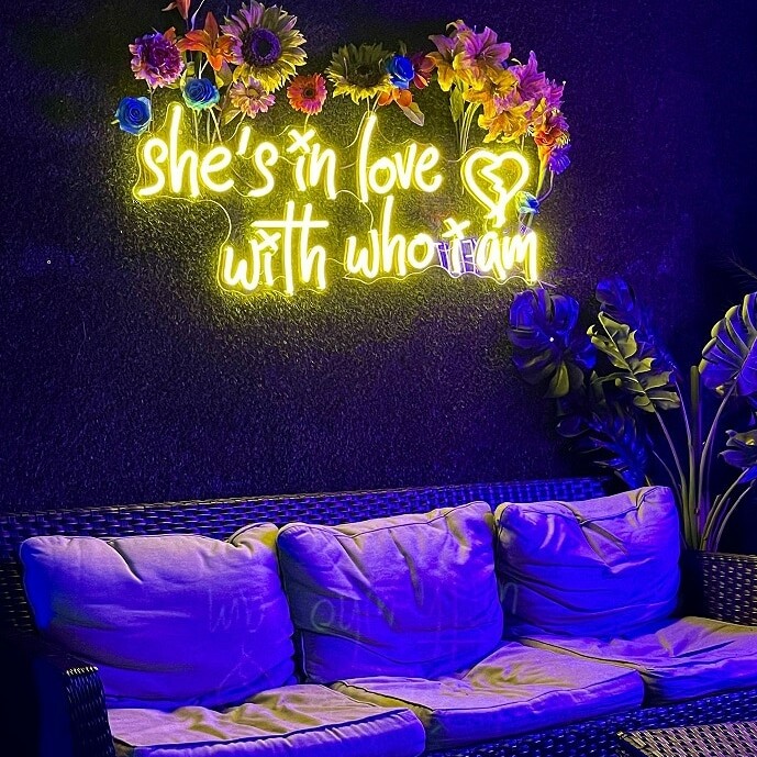 custom yellow neon sign