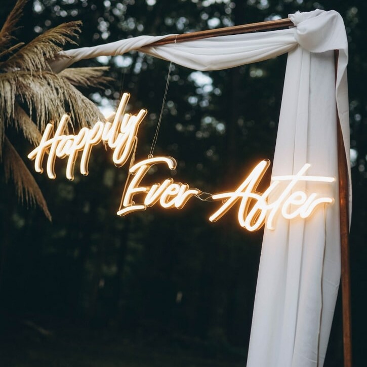 outdoor wedding custom neon sign
