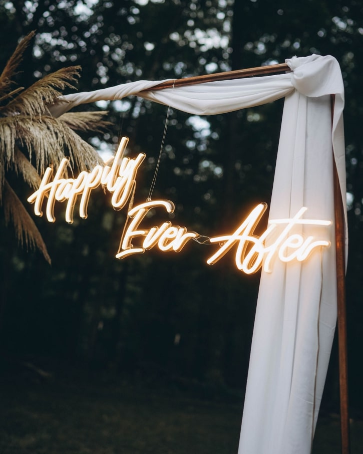 outdoor wedding custom neon sign