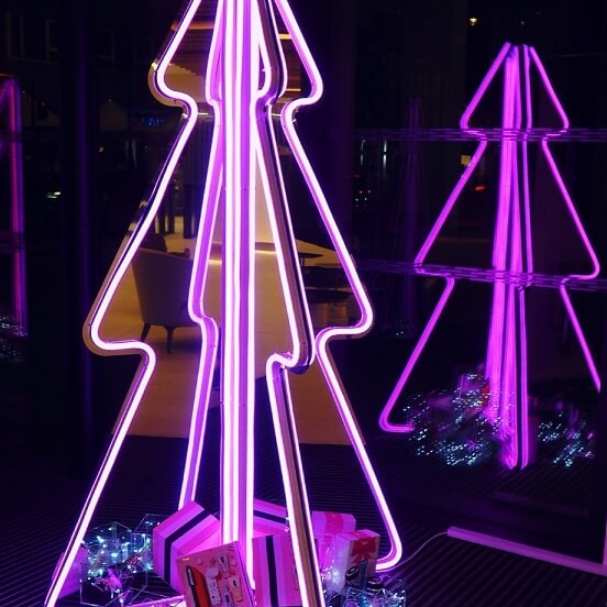 neon xmas tree light decorations