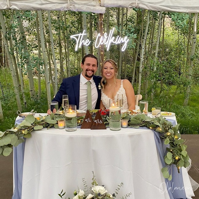 white wedding decor led neon light