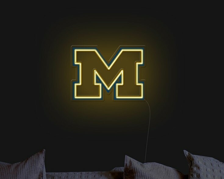 Michigan Wolverines football neon light, neon sign for michigan wolverines