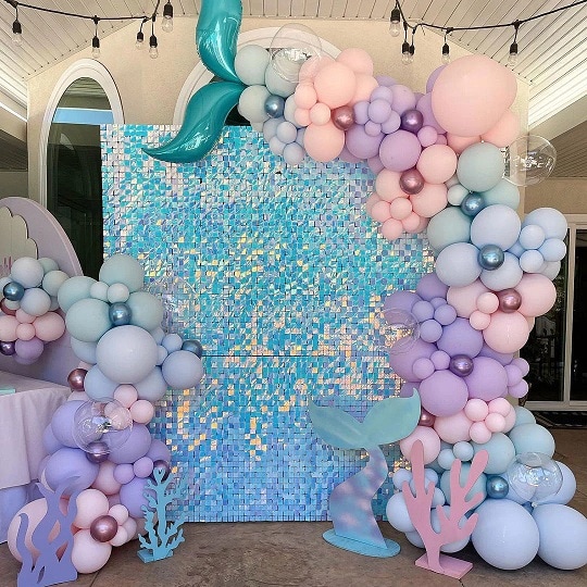 shimmer backdrop great for wedding and disco party