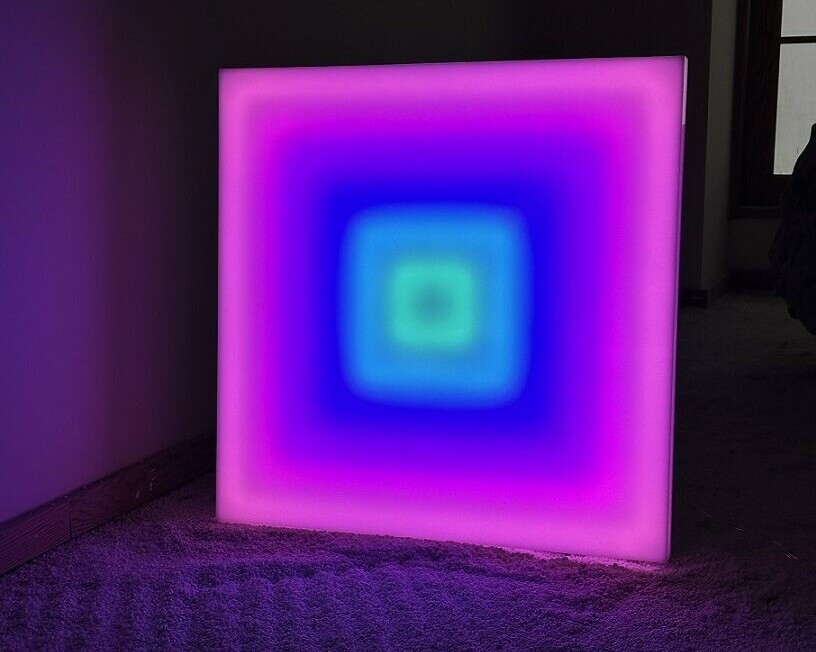 square aesthetic floor lamp, rainbow floor lamp