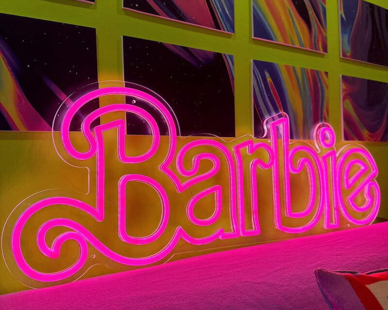Barbie the movie pink aesthetic neon sign