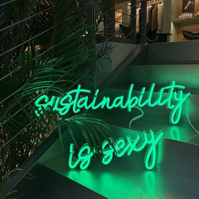 sustainability is sexy neon sign, quote neon signs