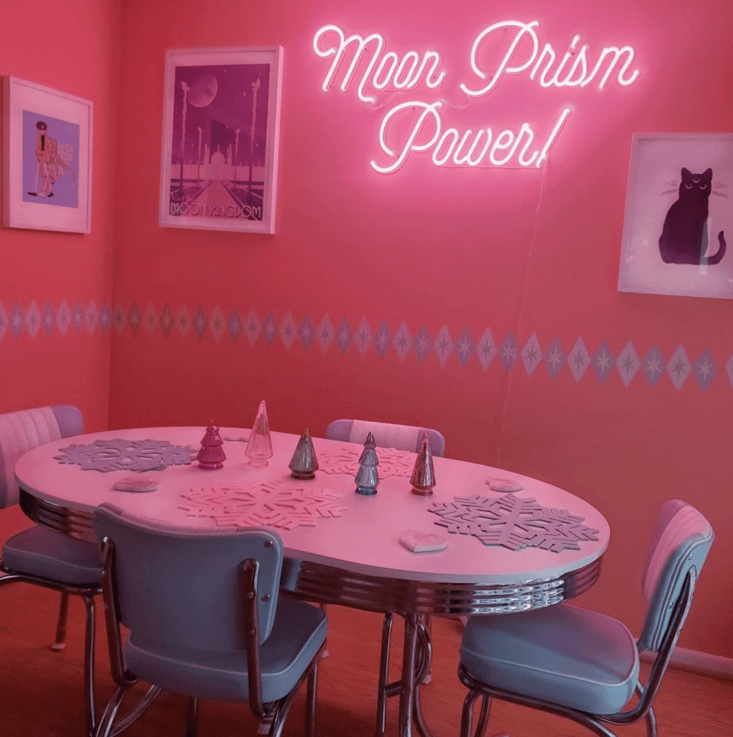 pink neon wall sign