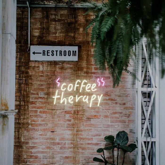 Coffee Therapy restaurant business Neon Sign