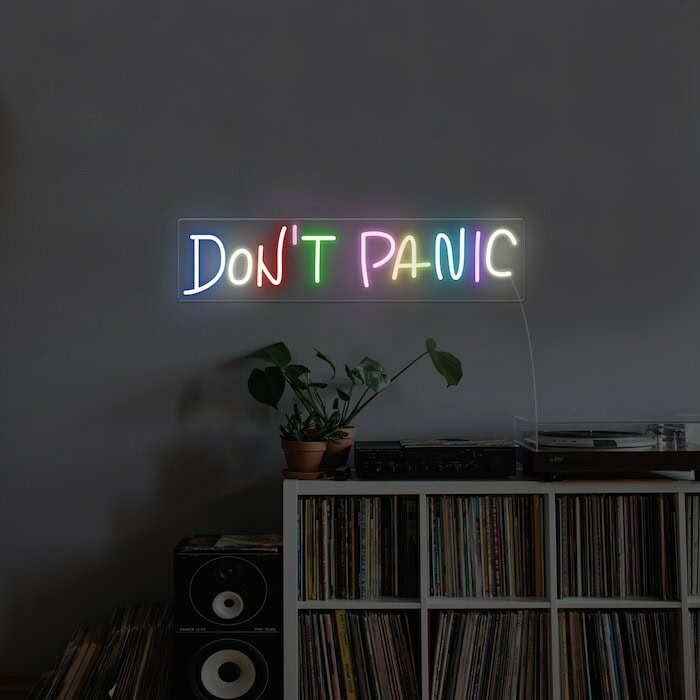 Don't Panic colorful wall light living room decor Neon Sign