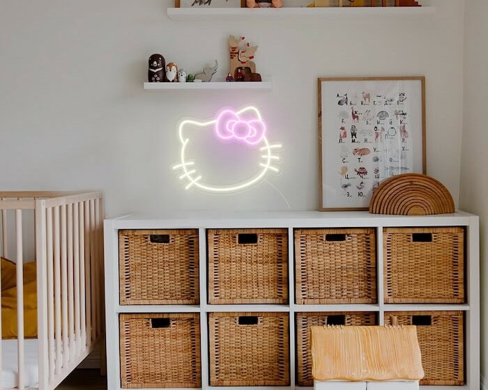 Hello-Kitty Kitten anime cute white Neon Sign