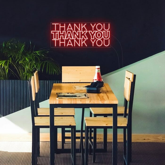 Thank You restaurant business red Neon Sign