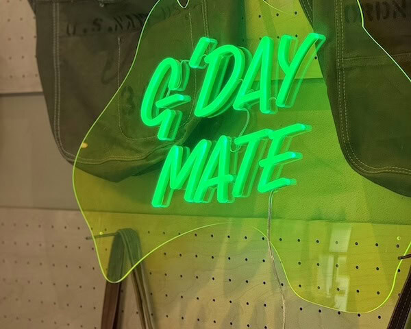 G'Day mate aussie neon sign business wall sign
