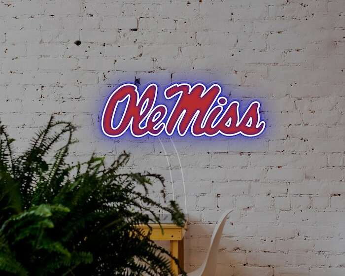 Ole Miss cool football team neon sign