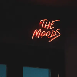 The moods vintage red glass neon sign