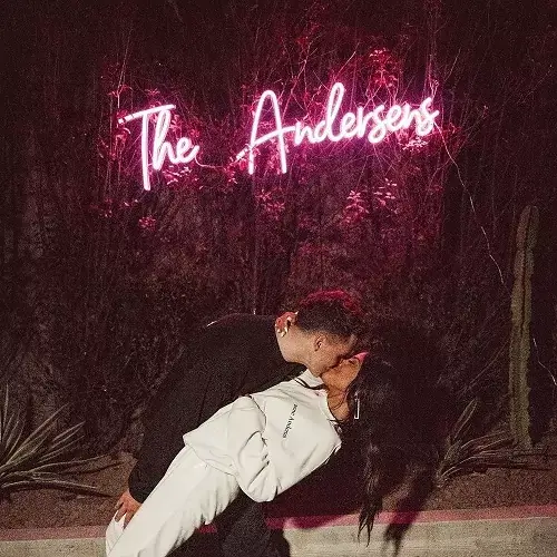 pink wedding neon signs, last name neon sign