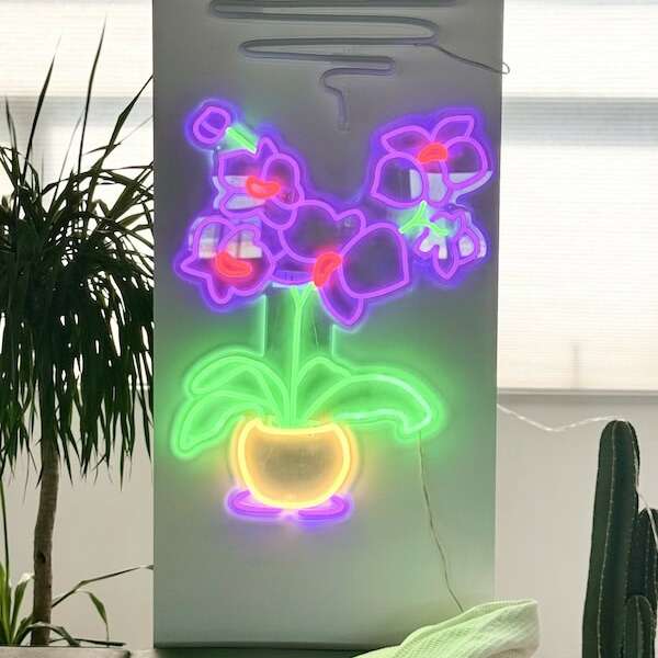 Elegant Orchid LED Neon Light Sign