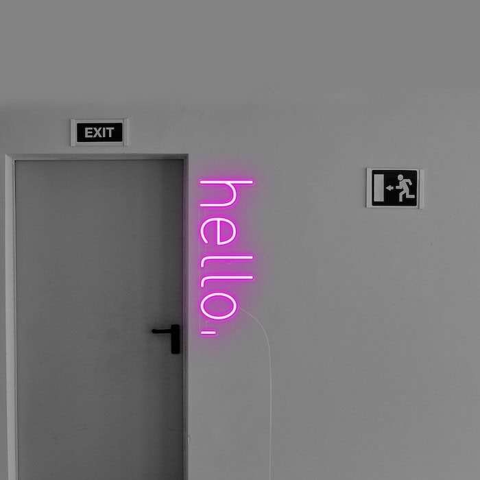 hello pink home neon sign