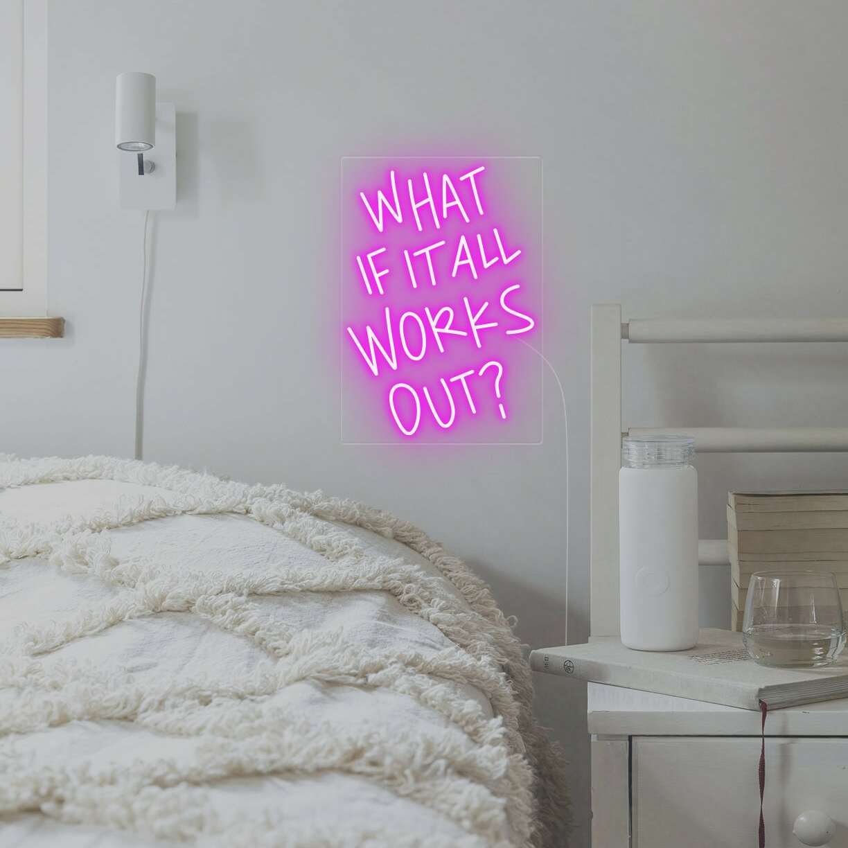 what if it all works out greeting neon sign
