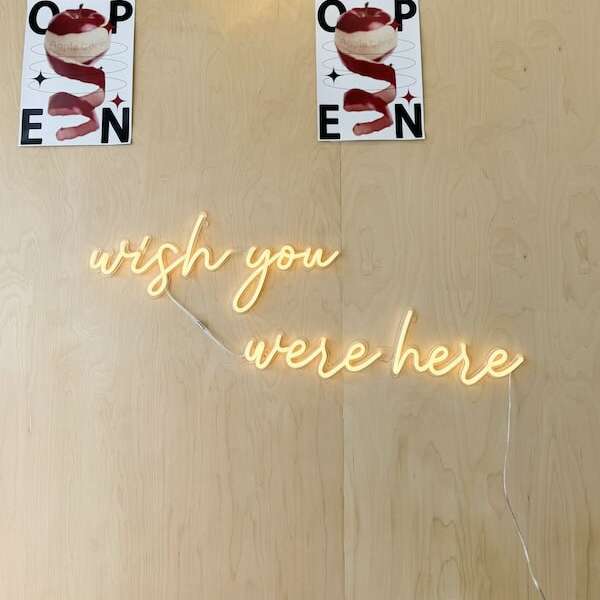 wish you were here living room lighting neon sign wall decor