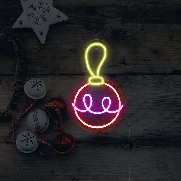 Baubles Chrismas decor neon sign