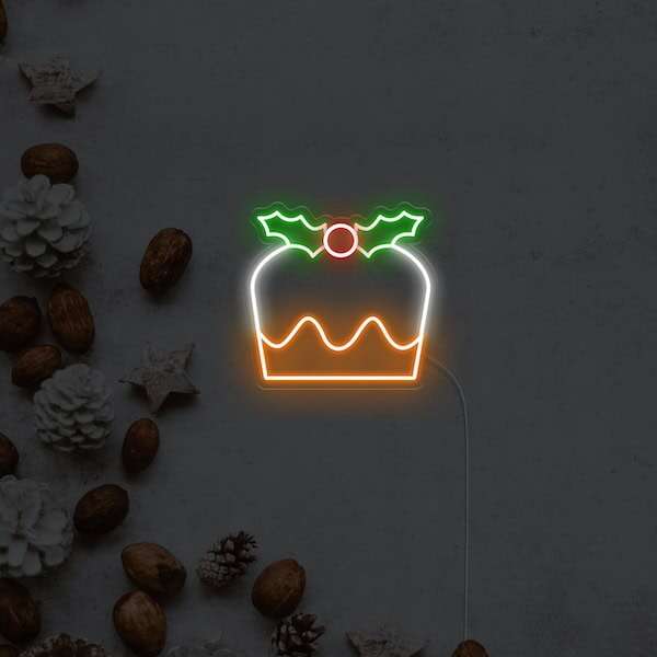 Christmas Pudding Christmas holiday neon sign