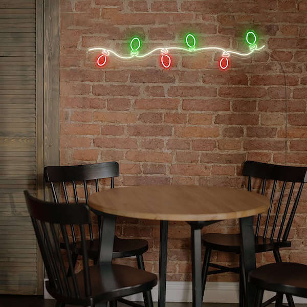 Christmas lights garland holiday decor noen sign