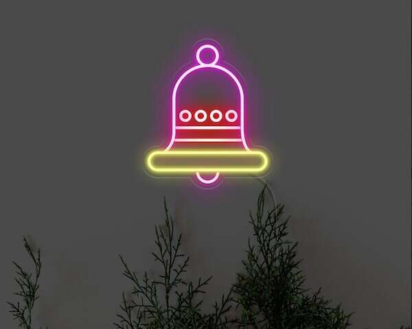 Jingle Bells Christmas present neon sign