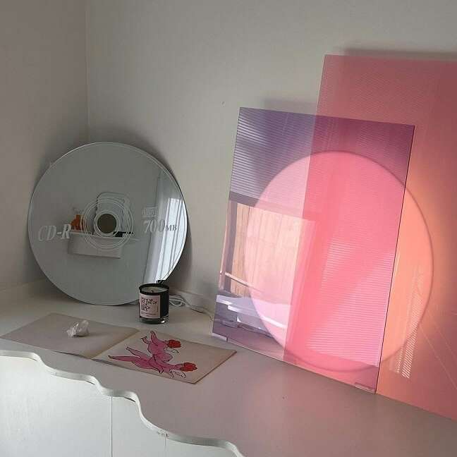 lune pink and purple floor lamp for room decor