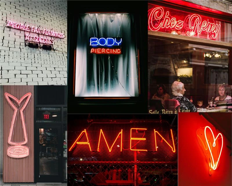 glass neon sign for business