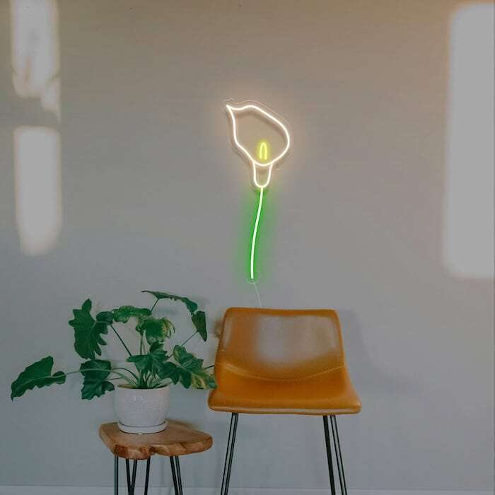 Calla Lily easter neon sign