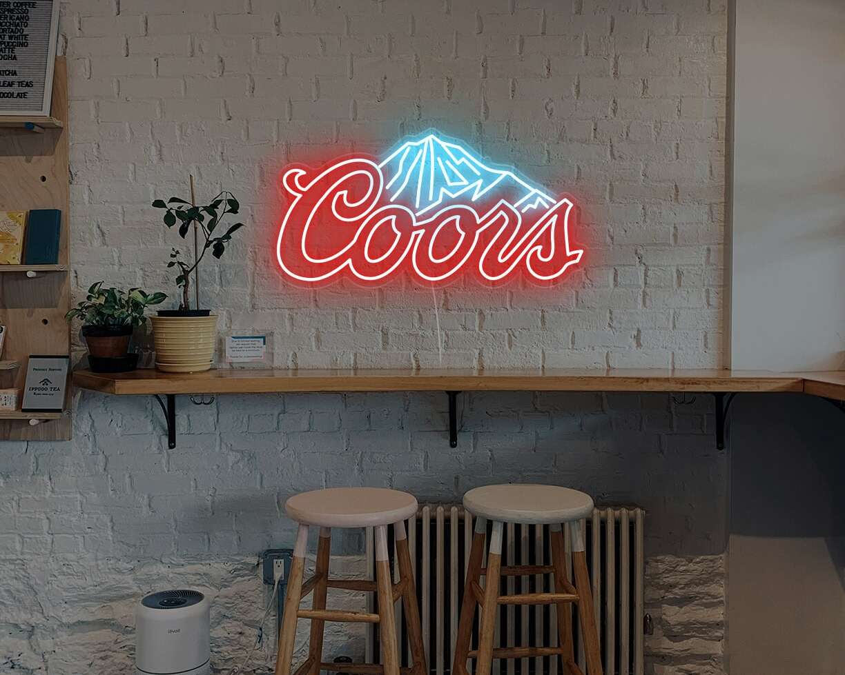Coors beer neon sign bar decor Day-Version